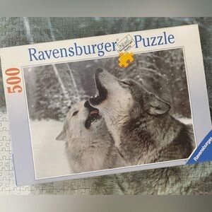 Vtg Ravensburger 500 piece puzzle Sawtooth Wolves 1997 Complete